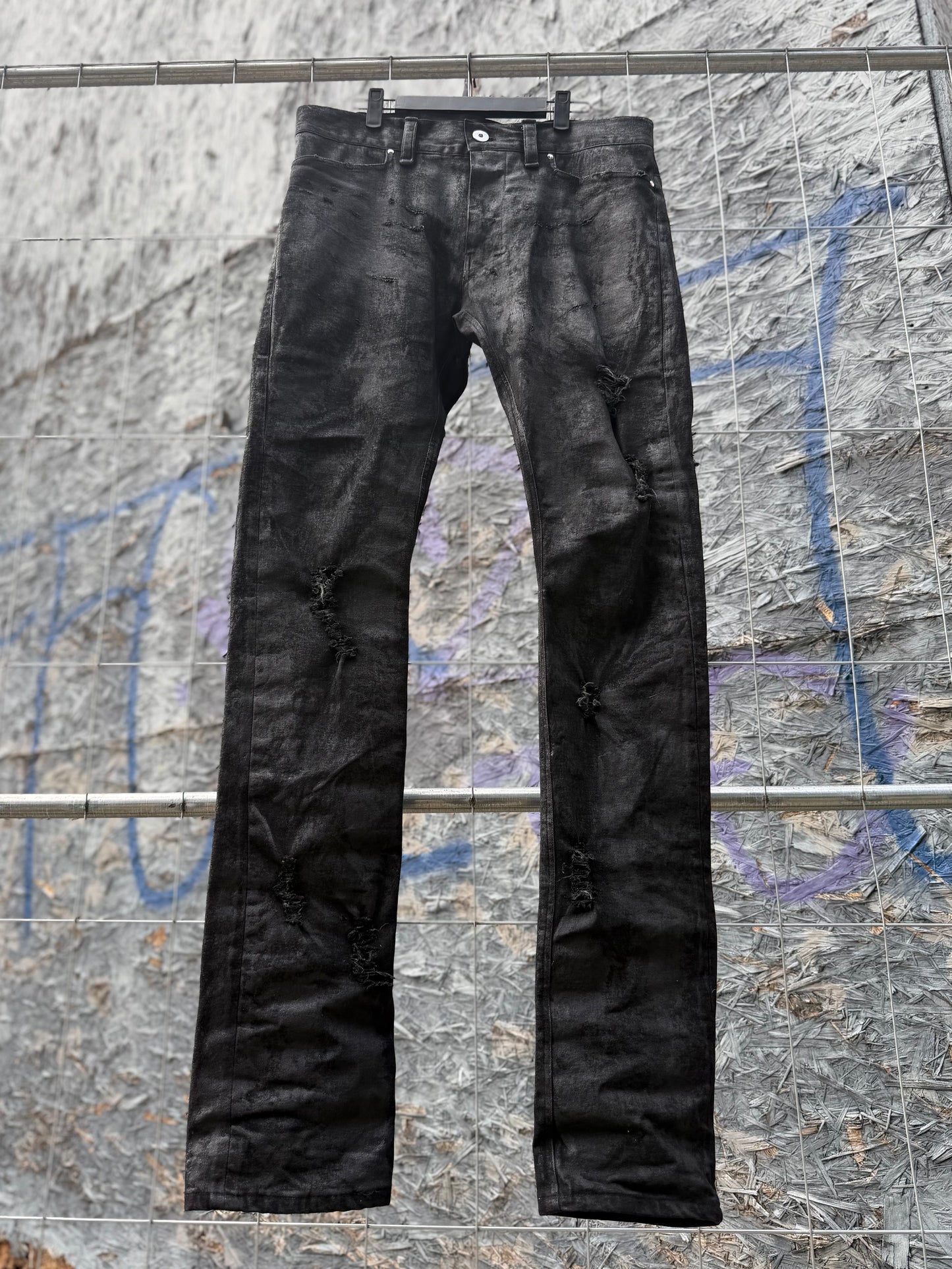 Distressed Coated Denim (Slim Fit)