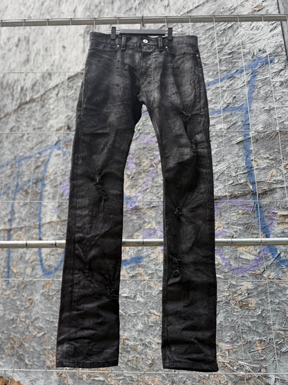 Distressed Coated Denim (Slim Fit)