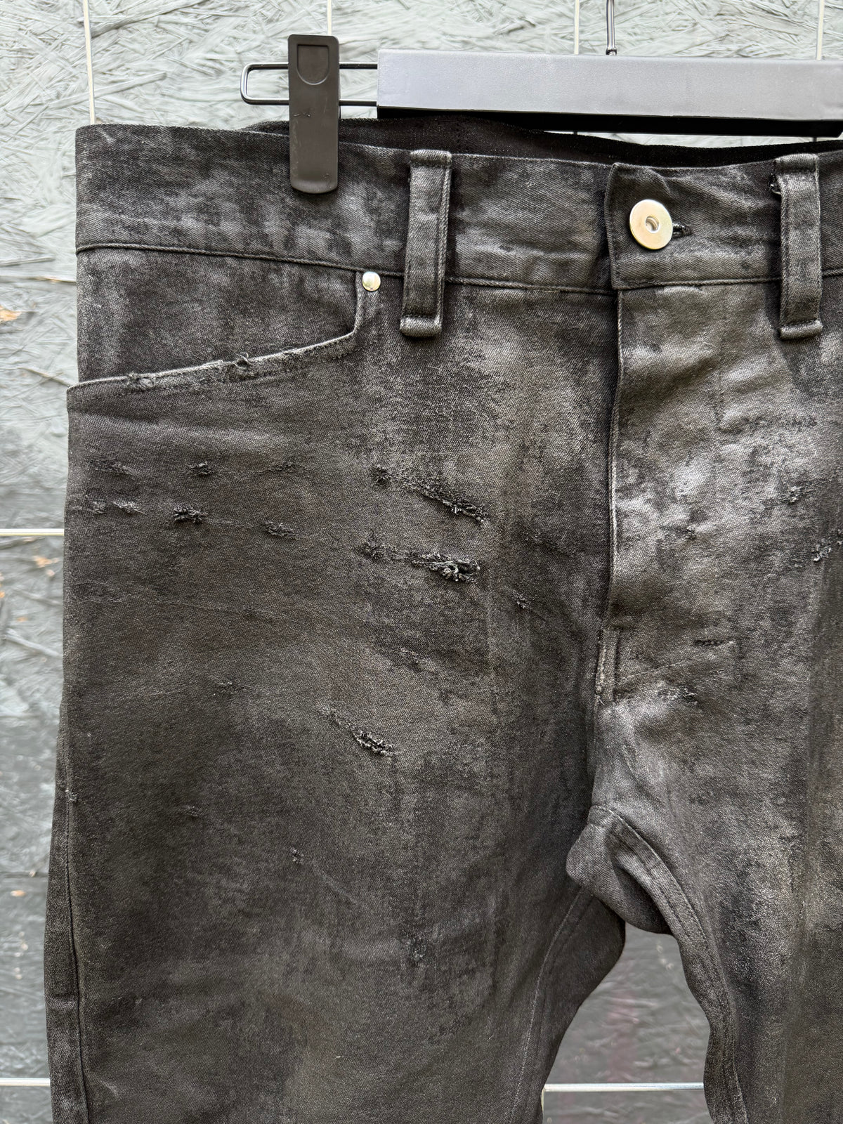 Distressed Coated Denim (Slim Fit)