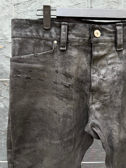 Distressed Coated Denim (Slim Fit)