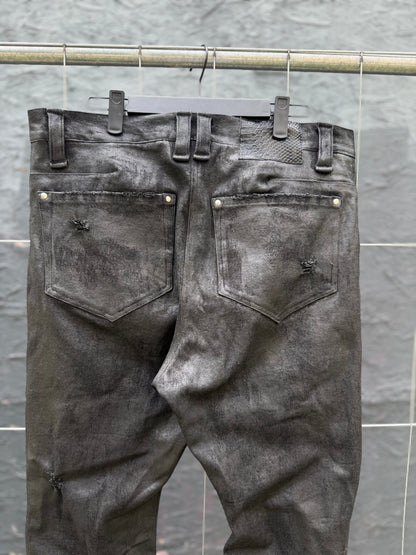 Distressed Coated Denim (Boot Cut)