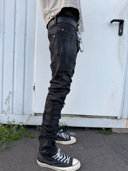 Distressed Coated Denim (Slim Fit)