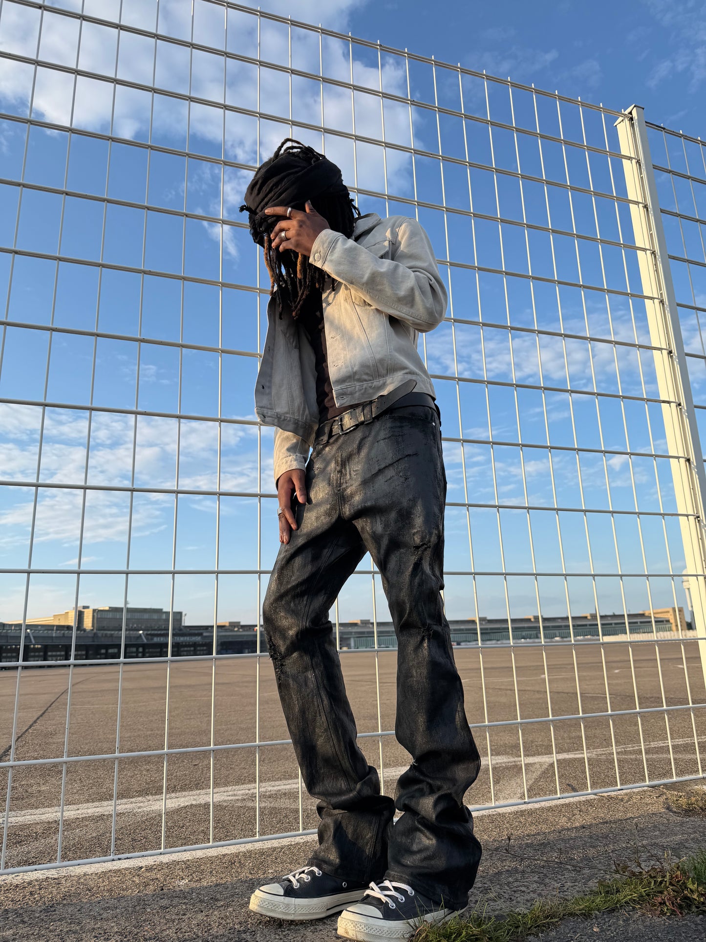 Distressed Coated Denim (Boot Cut)