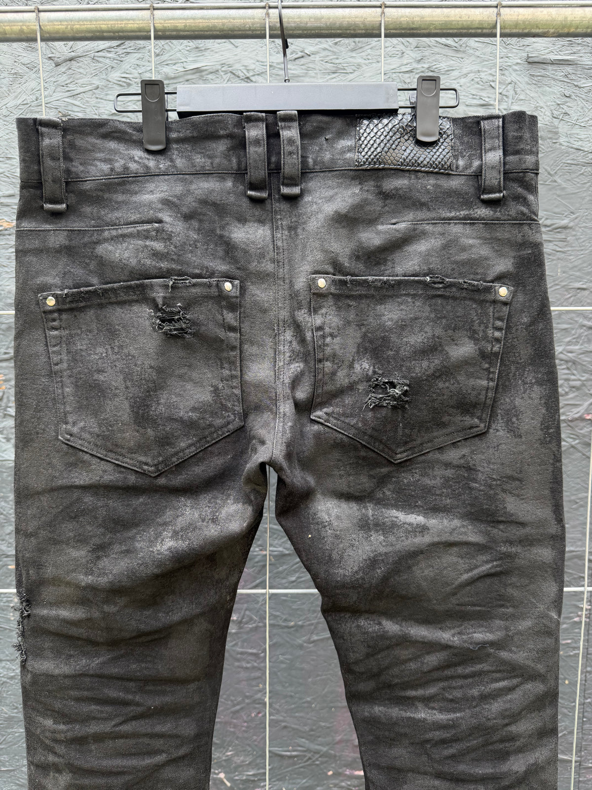 Distressed Coated Denim (Slim Fit)