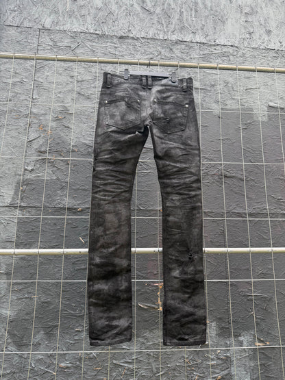 Distressed Coated Denim (Slim Fit)