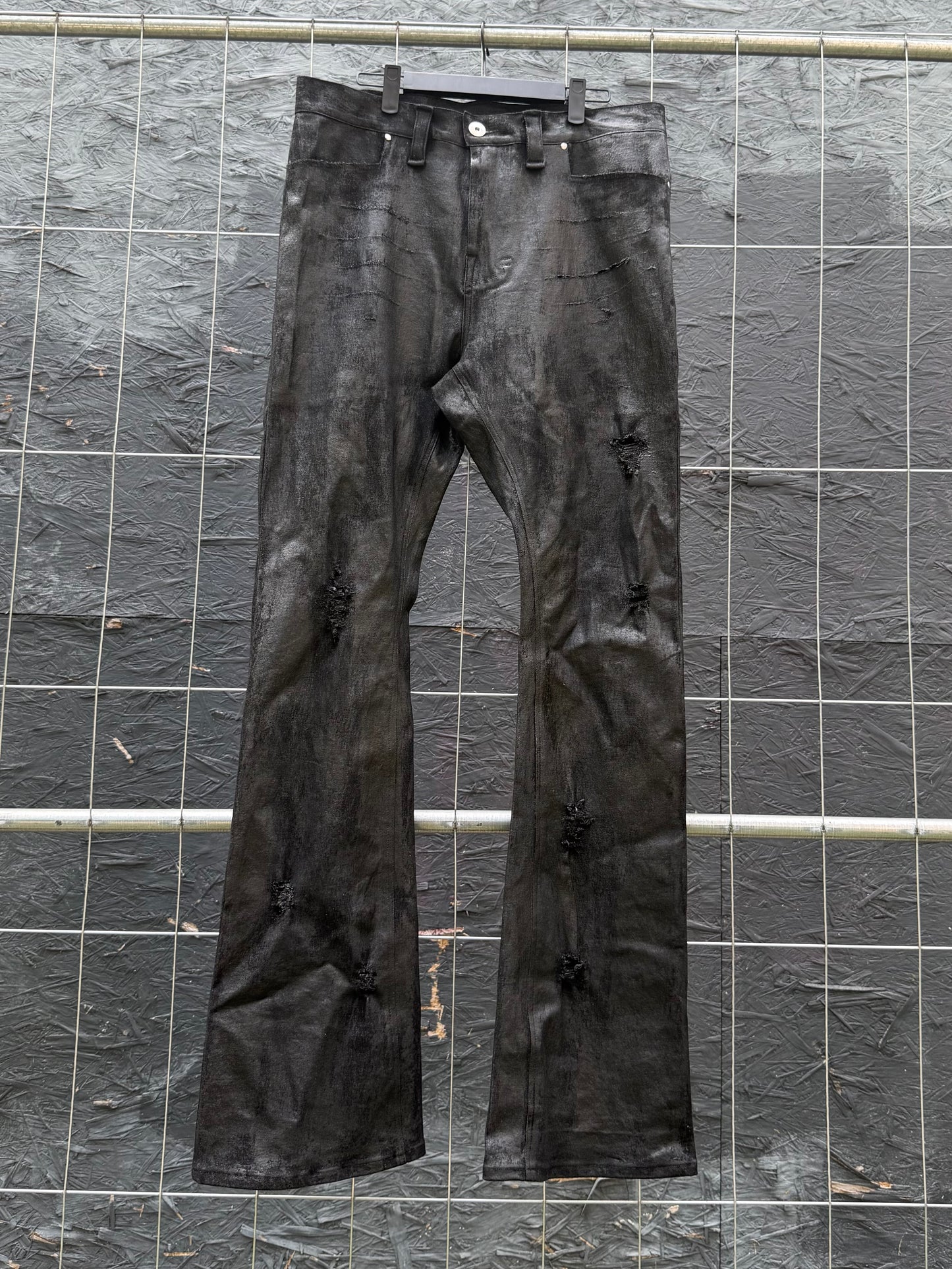 Distressed Coated Denim (Boot Cut)