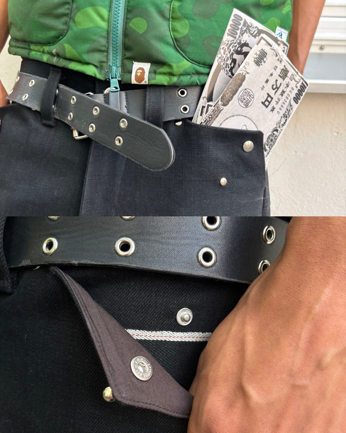 Black 8 Pocket Selvedge Denim