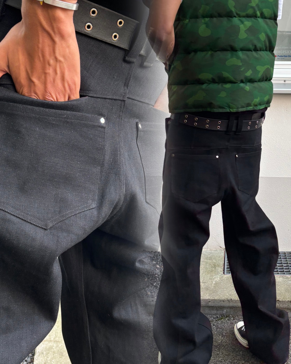 Black 8 Pocket Selvedge Denim